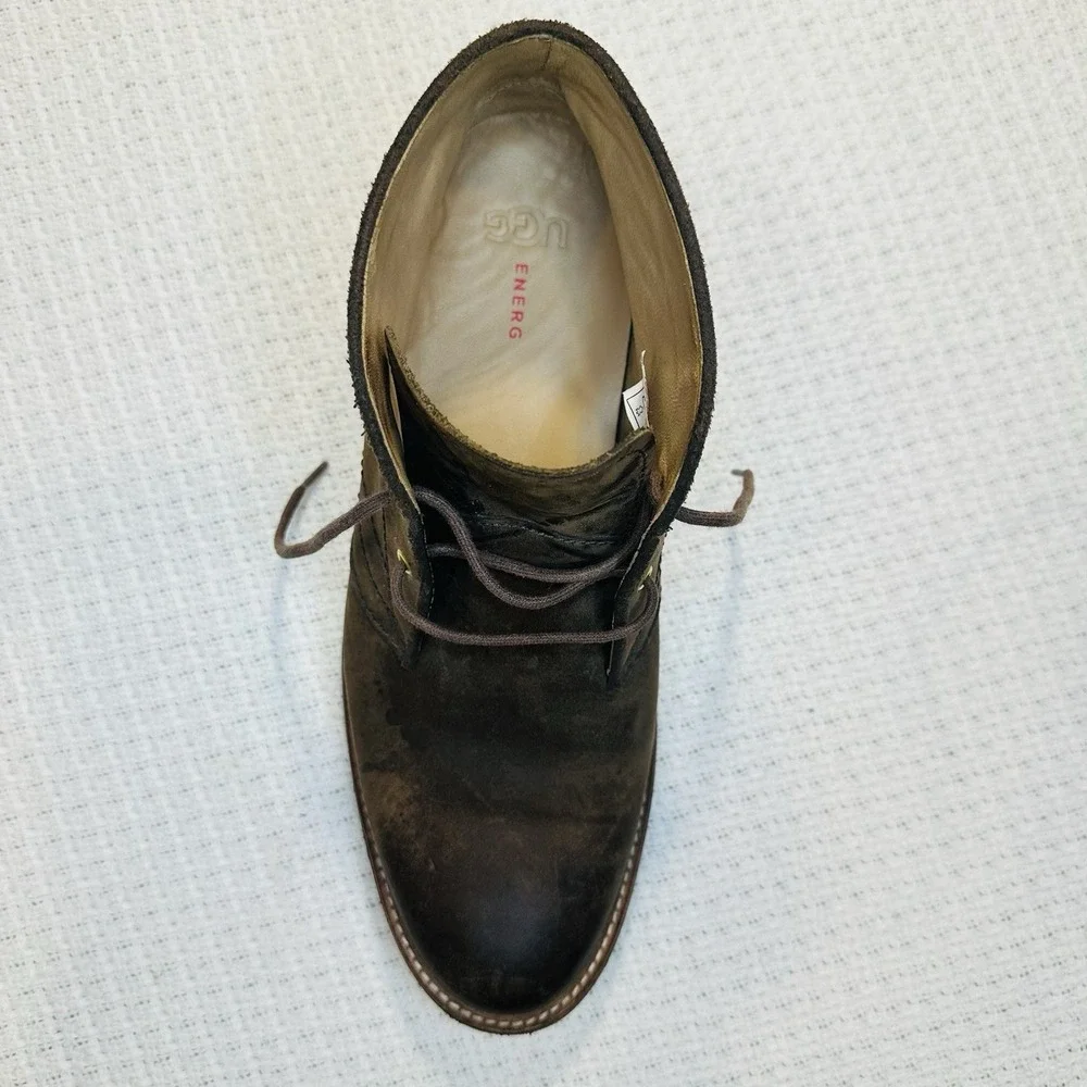 UGG Dagmann‎ Grizzly Brown Leather Chukka Boots Shoes Men's Size 9 New Insoles